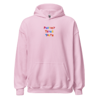 Image 3 of PROTECT TRANS YOUTH  - Embroidered Hoodie (multi coloured)