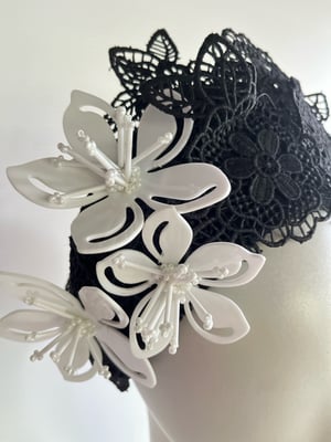Image of Black lace covered crown 