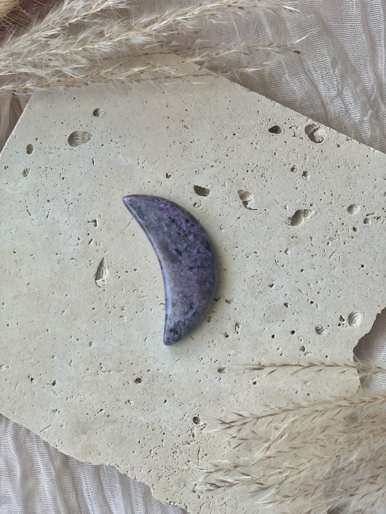 Image of Charoite Moon Carvings