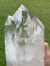Image 19 of Clear Quartz Twin Points On Display Stand #1848