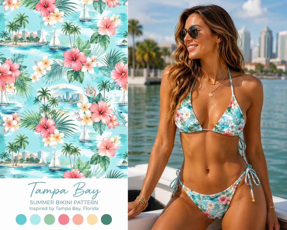 Image of All-over print recycled string bikini