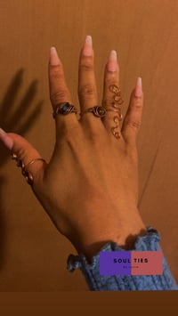 Image 1 of Copper Poetry Rings (3 Adjustable Rings) – Handmade Sculptural Stack Rings