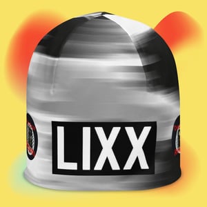 Image of LIXX - Richard Thomas - Deus Crux Records Logo - All-Over RAD BLUR Print Beanie