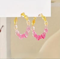 Yellow/Rose Red Ombre Hoops