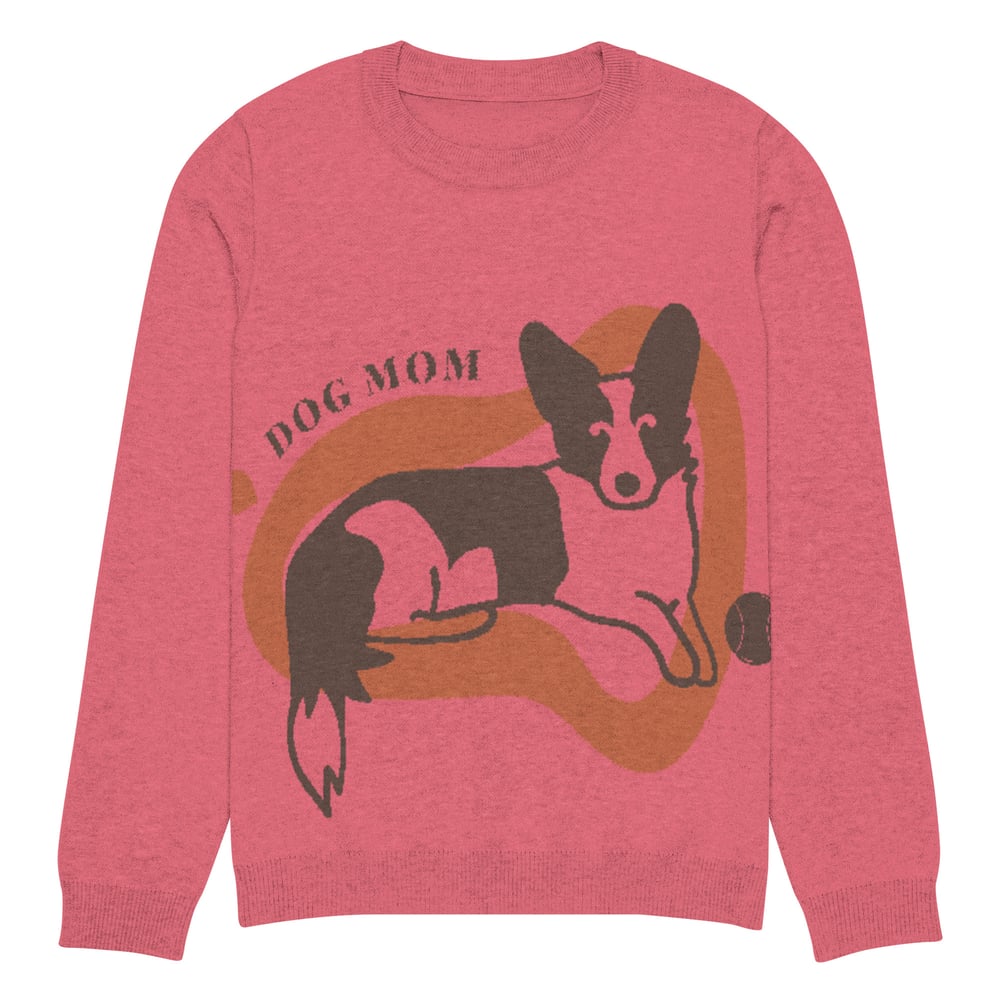 Image of Knitted crew neck Dog Mom sweater