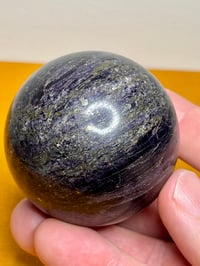 Image 4 of Charoite Aegirine & Pyrite Sphere I Siberia Russia #2846