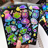 Image 1 of UFO | Outa Space Holographic Sticker Sheet| Halloween Edition