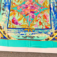 Image 13 of Hermès Cashmere Shawl  "Tropiques" by Laurence Bourthoumieux 140cm