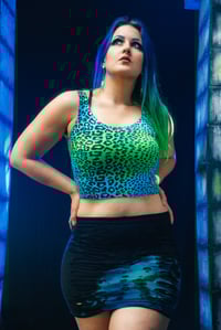 Image 6 of XS/S Tie Dye Leopard Print Crop Top