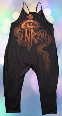 Image 2 of “DRAGONFLY” CUSTOM BLEACH PAINTED BAGGY ROMPER MEDIUM