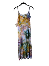 Image 8 of M Jersey Knit Long Sundress in Earthy Watercolor Ice Dye