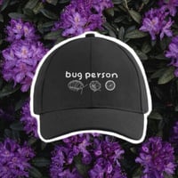 bug person embroidery black cap