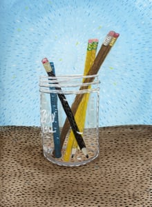 Image of Pencil Jar (Original 9x12 gouache)