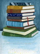 Image of Stack of Books (Original 9x12 gouache)