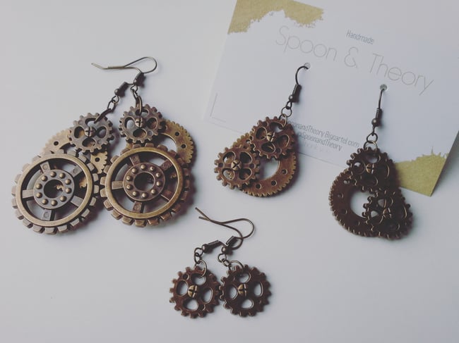 Artisan Steampunk Gear Earrings