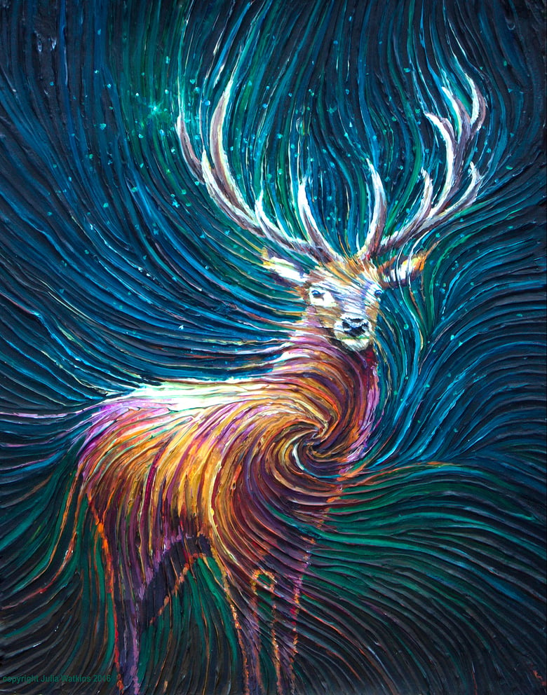 Image of The Red Stag Energy Painting - Giclee Print