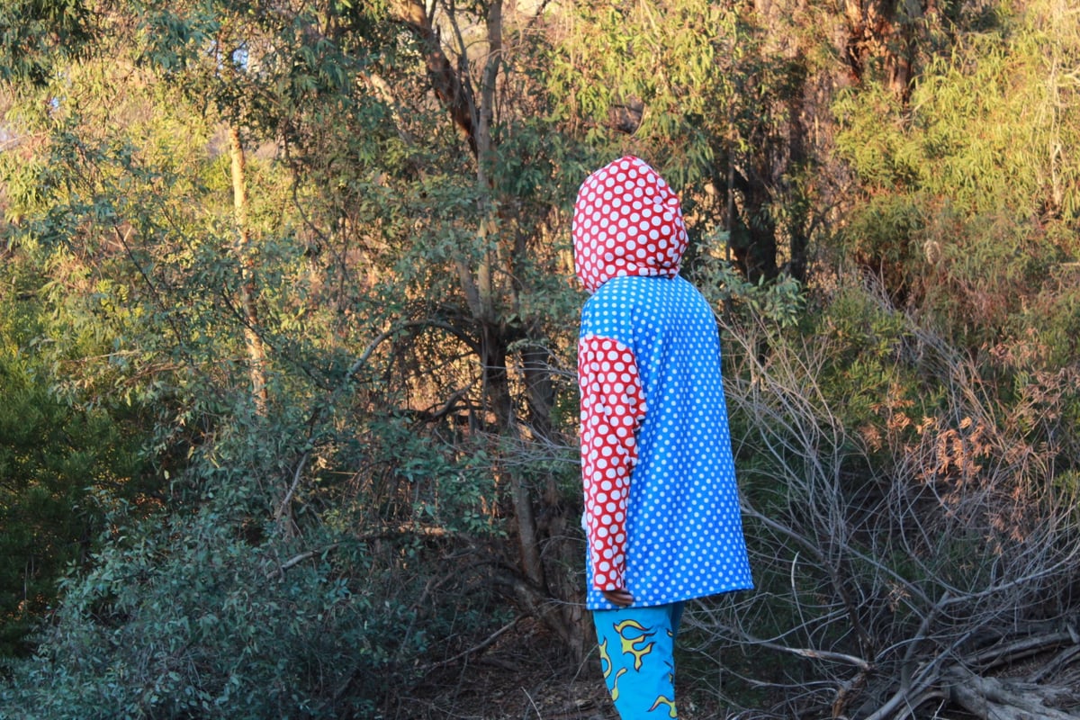 Image of Polka Dot Colorblock Hoodie