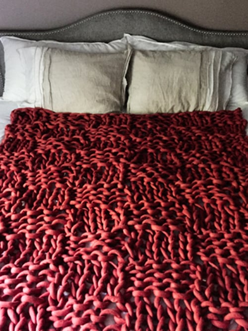 Image of Coral Basket Weave Blanket