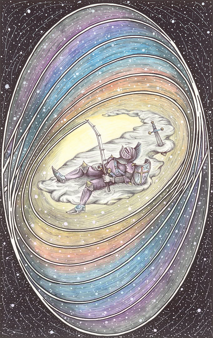 Image of "COSMIC KNIGHT FISHING" Limited Edition of 15 Giclée Print.