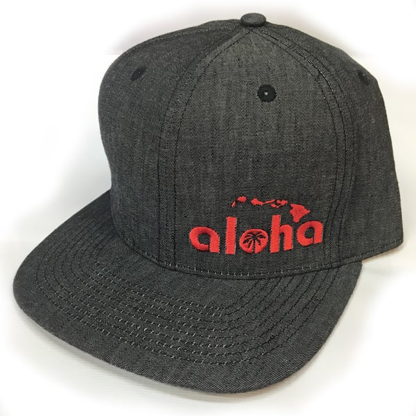Image of Aloha Black Denim Snapback Hat