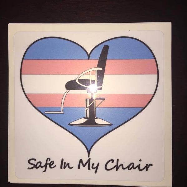 Image of Safe In My Chair Logo Sticker