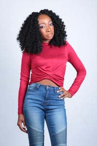 Image of Cranberry Front Twist Crop Top