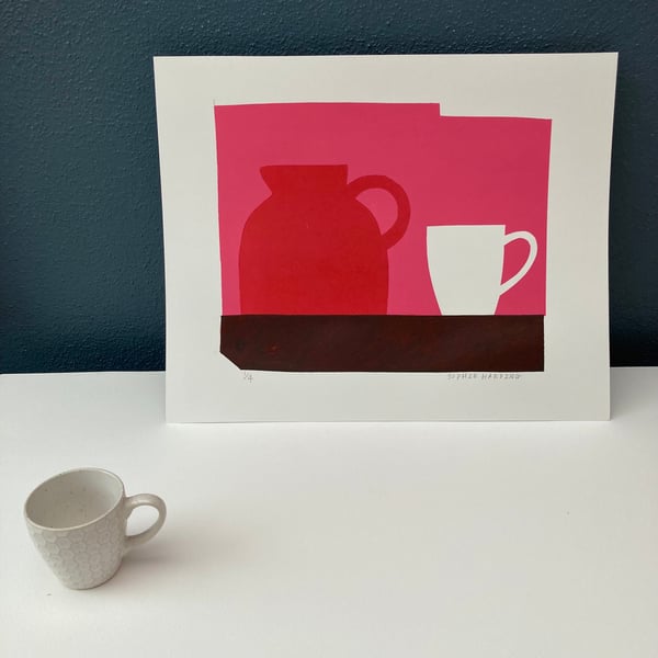 Image of Red Jug and Cup monoprints 