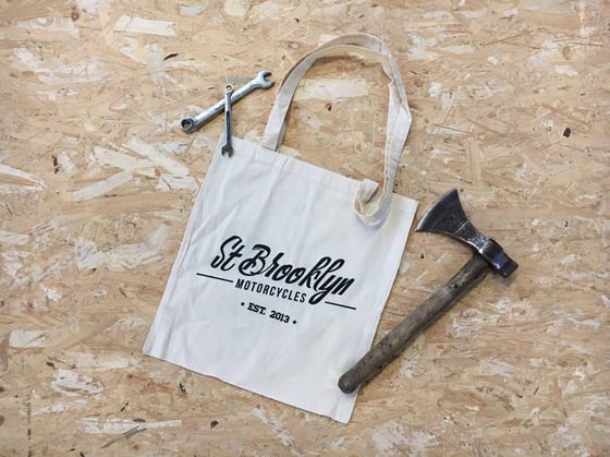 Image of Tote-Bag St-Brooklyn Motorcycles Sérigraphié 