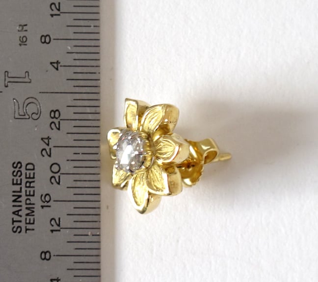 Image of Fleur White Rose Cut Diamond Earring 