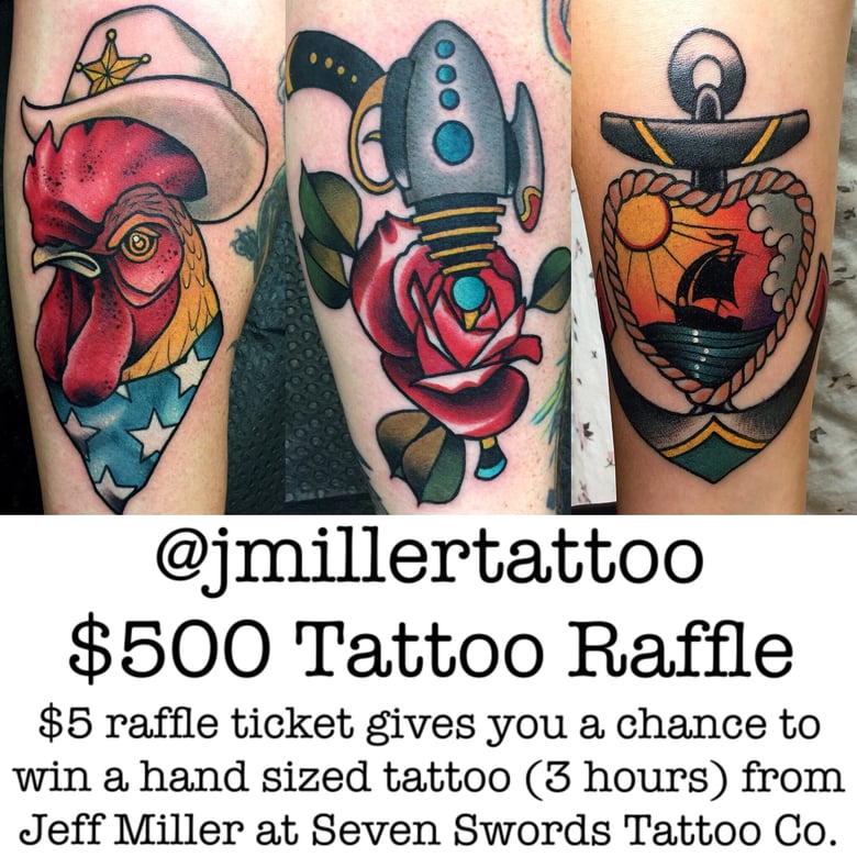 Image of [Raffle Ticket] $500 Tattoo by Jeff Miller