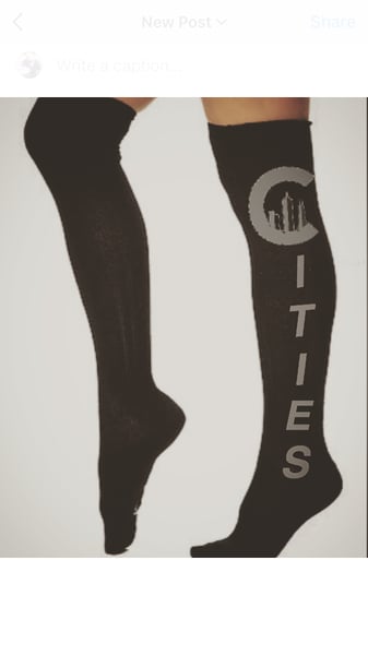 Image of Cities sports logo knee high socks