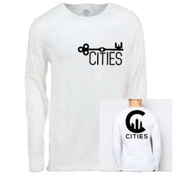Image of Cities unisex long sleeve white-T