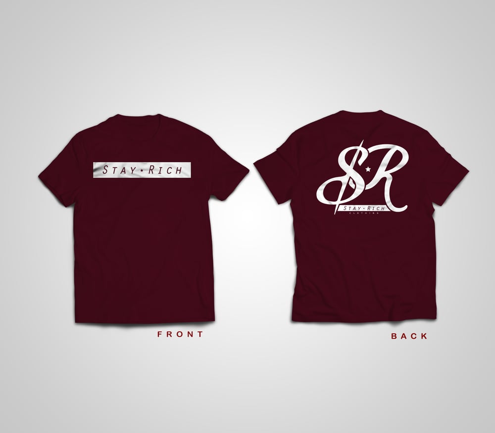 Image of Stay Rich "Hieress" Maroon Logo T-shirt