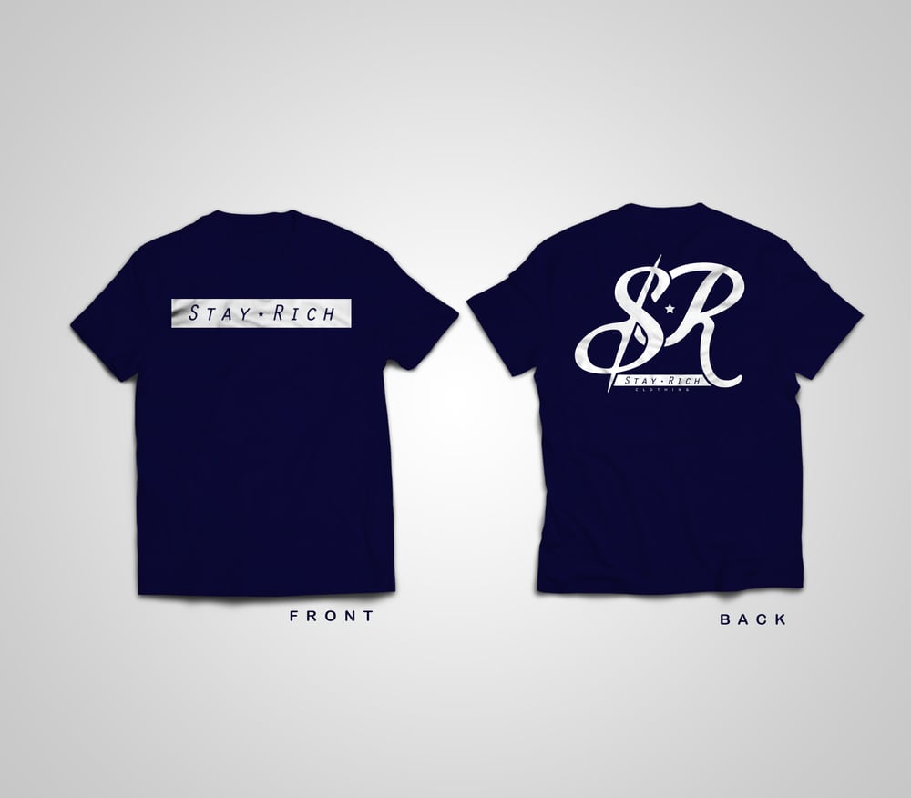 Image of Stay Rich "Hieress" Blue Logo T-Shirt