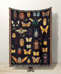 Image 1 of Woven Insect Blanket – Cotton Fringe Blanket MOTHER'S DAY LIMITED EDITION 