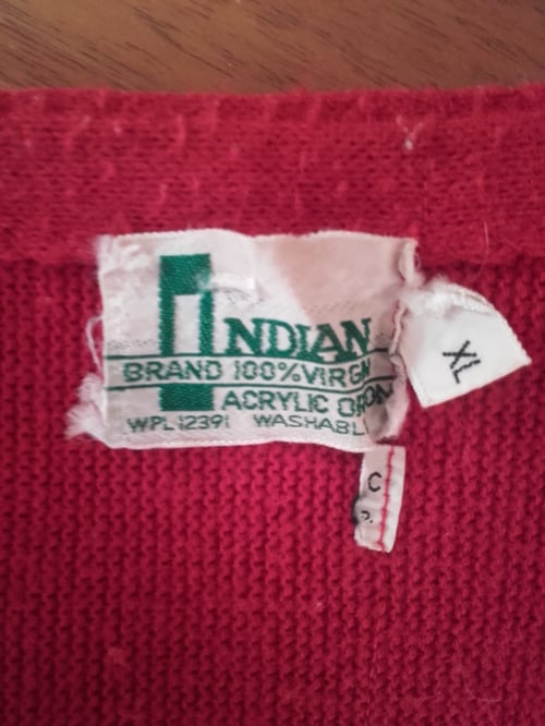 Image of Vintage XL Acrylic Cardigan from Indian