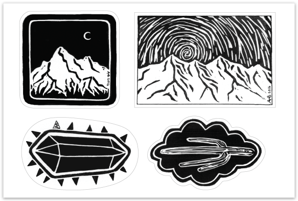 Image of Linocut Sticker Sheet