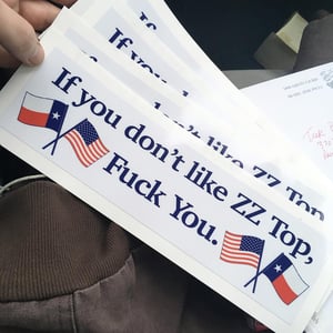 Image of 'If You Don't Like ZZ Top Fuck You' Bumper Sticker