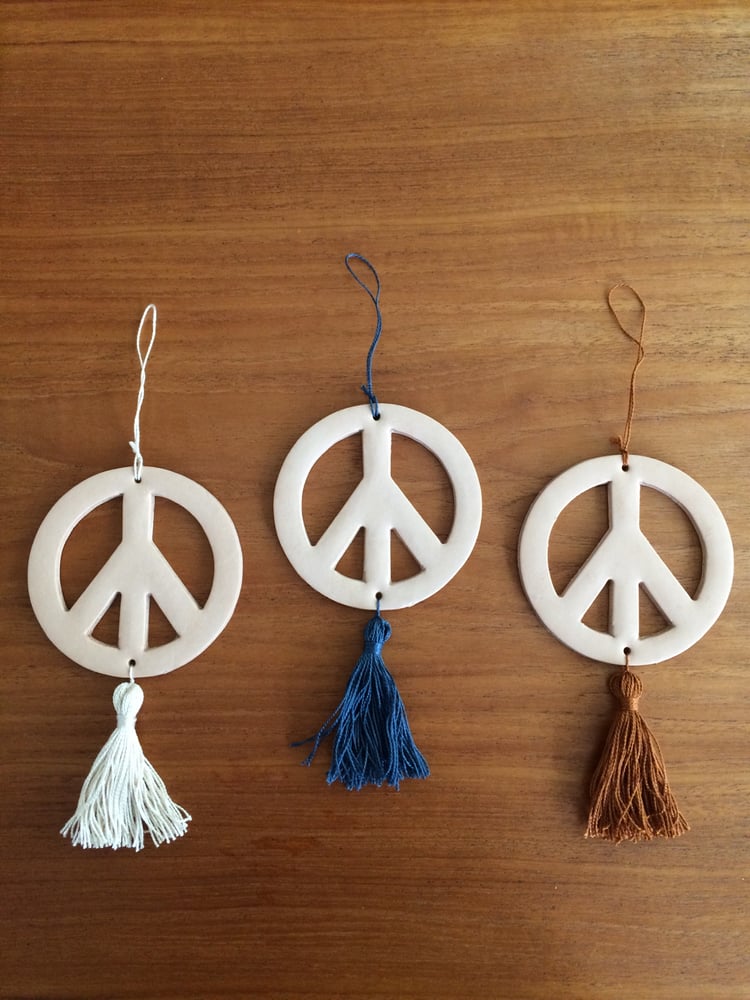 Image of COSTA SUR- Leather Peace Ornament
