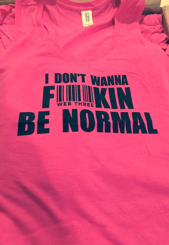 Image of PINK I Don't wanna F**kin Be Normal Girl Racerback Tank Top