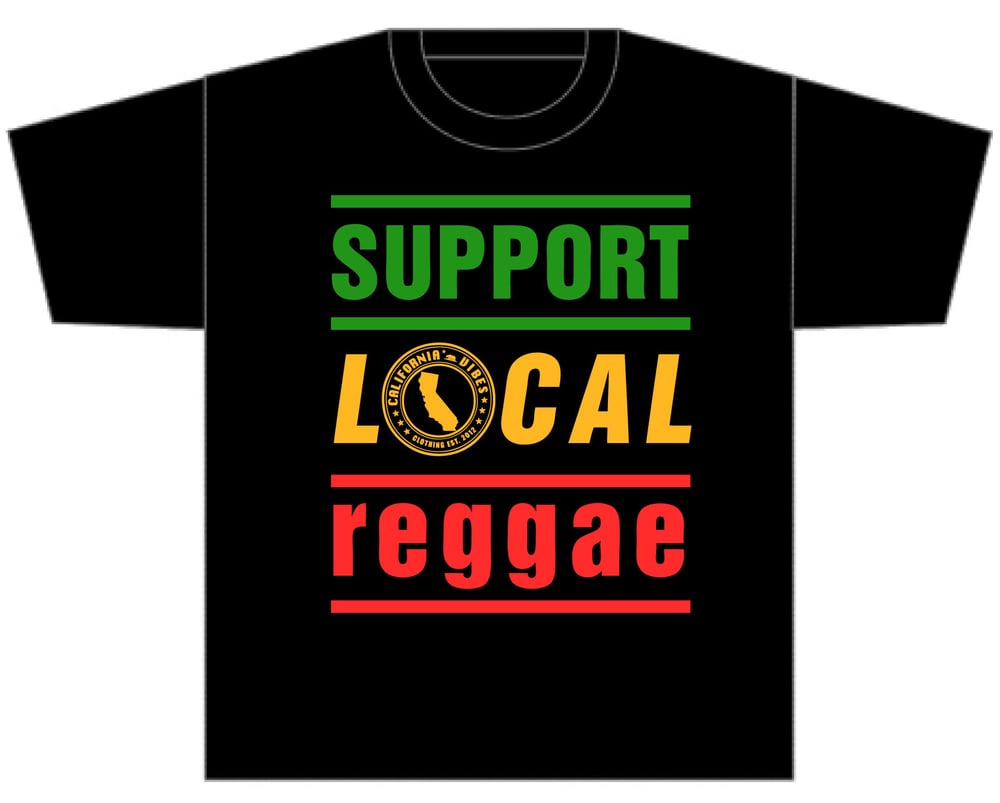 Image of Support Local Reggae Classic Black Shirt