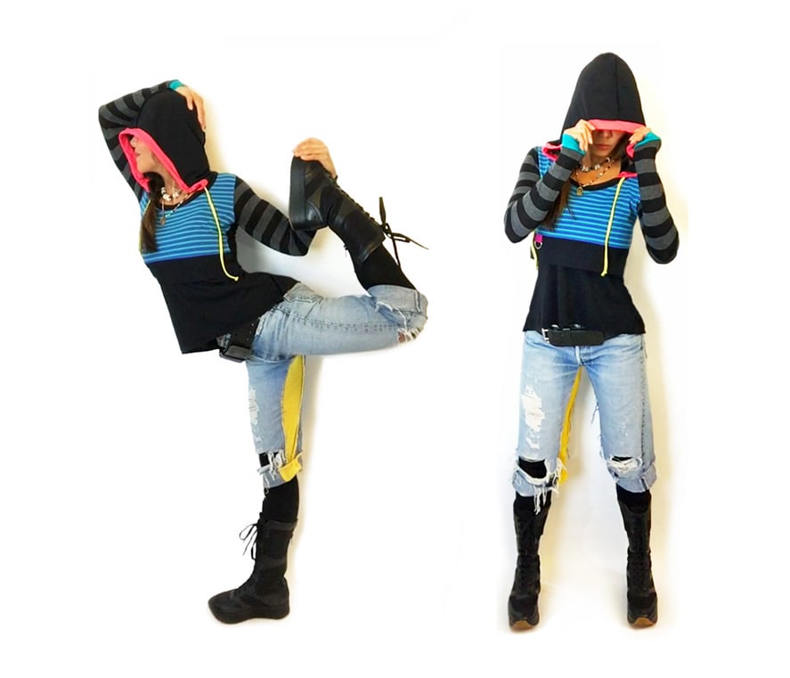 Image of Dance Stripe Crop Hoody