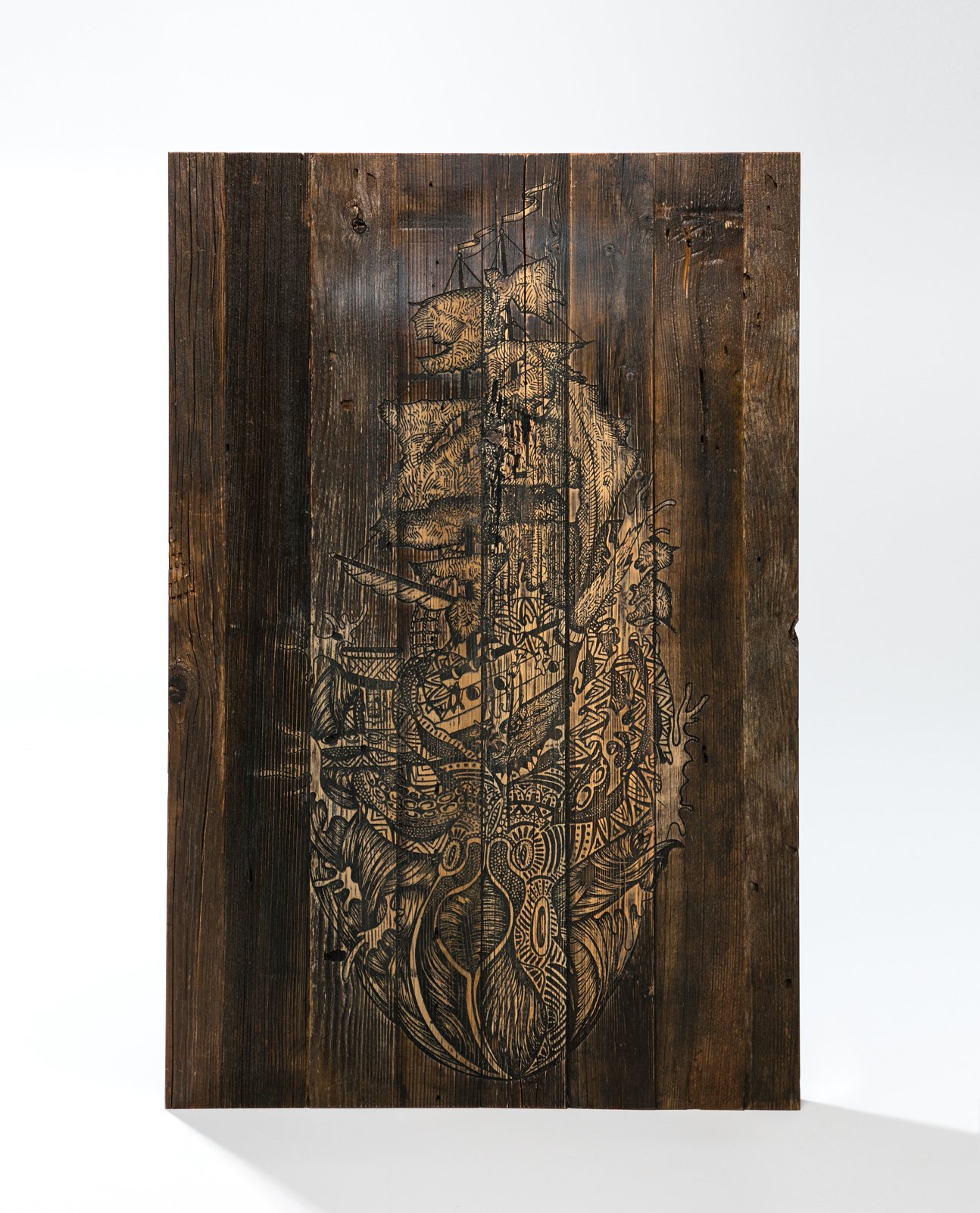 Reclaimed wood kraken / Smug Labs