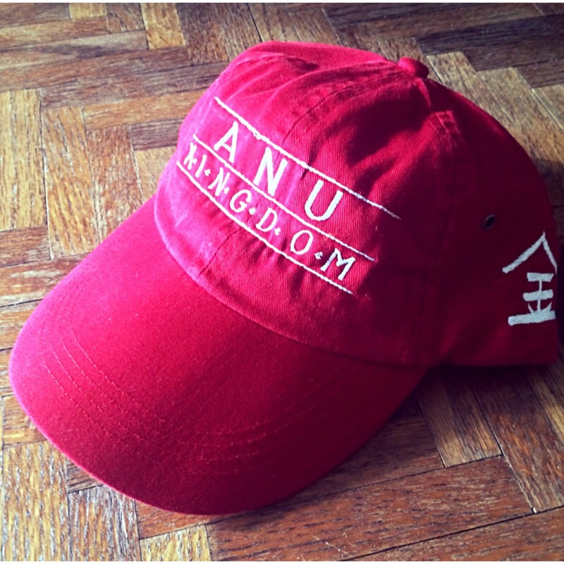 red and white dad hat