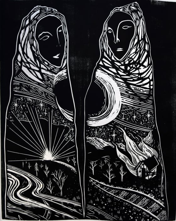 Image of "What Divides Us?": Large Woodcut