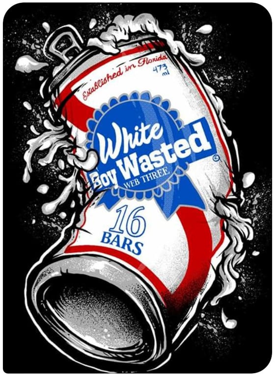 Image of White Boy Wasted Beer Can T-shirt