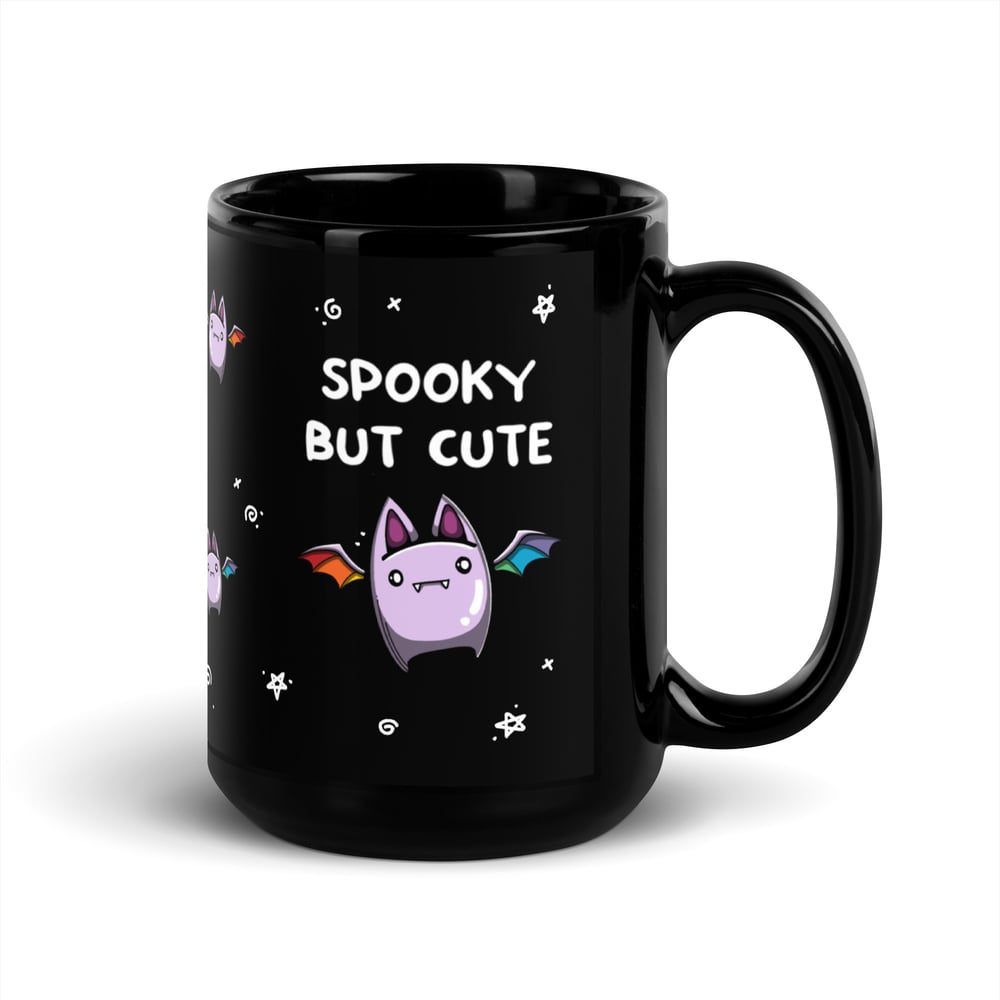 Image of Spooky But Cute - Black Glossy Mug