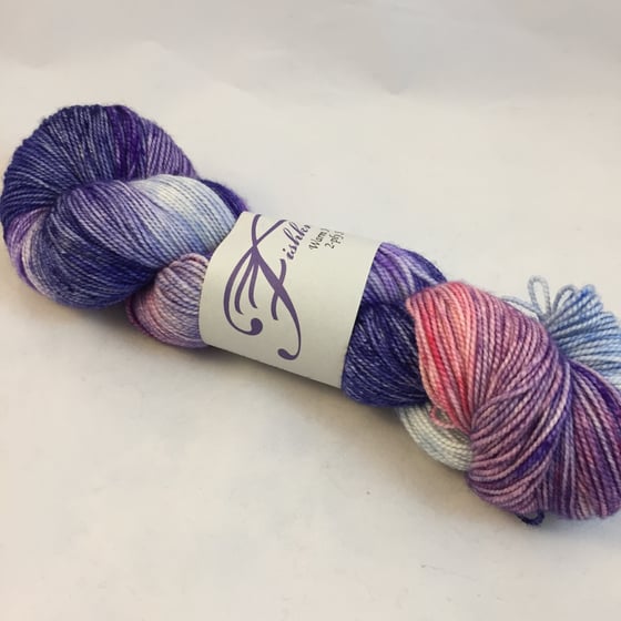 Image of Sprites, Jets, and Elves: Kettle Dyed Superwash Warm Heart fingering weight