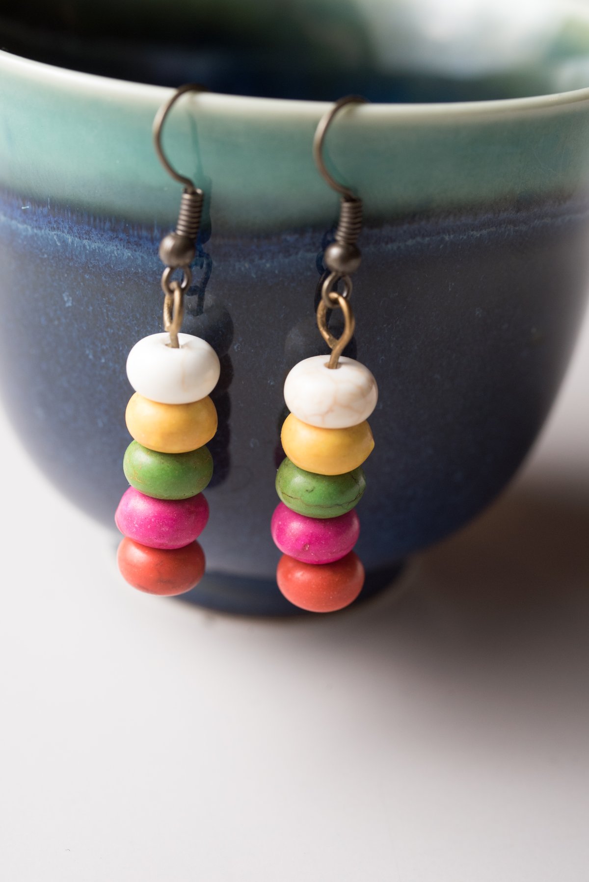 Image of Colored Bead Earrings