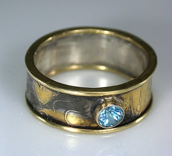 Image of Gold and Silver Topaz Ring